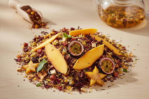 loose leaf mango treat. This herbal blend bursts with ripe mango flavor and fruity notes that dance on the tongue. Refreshing hot or over ice, it’s a perfect escape when you need a vibrant, sweet lift. Naturally caffeine-free, it soothes without overstimulating, letting your senses sip and smile.