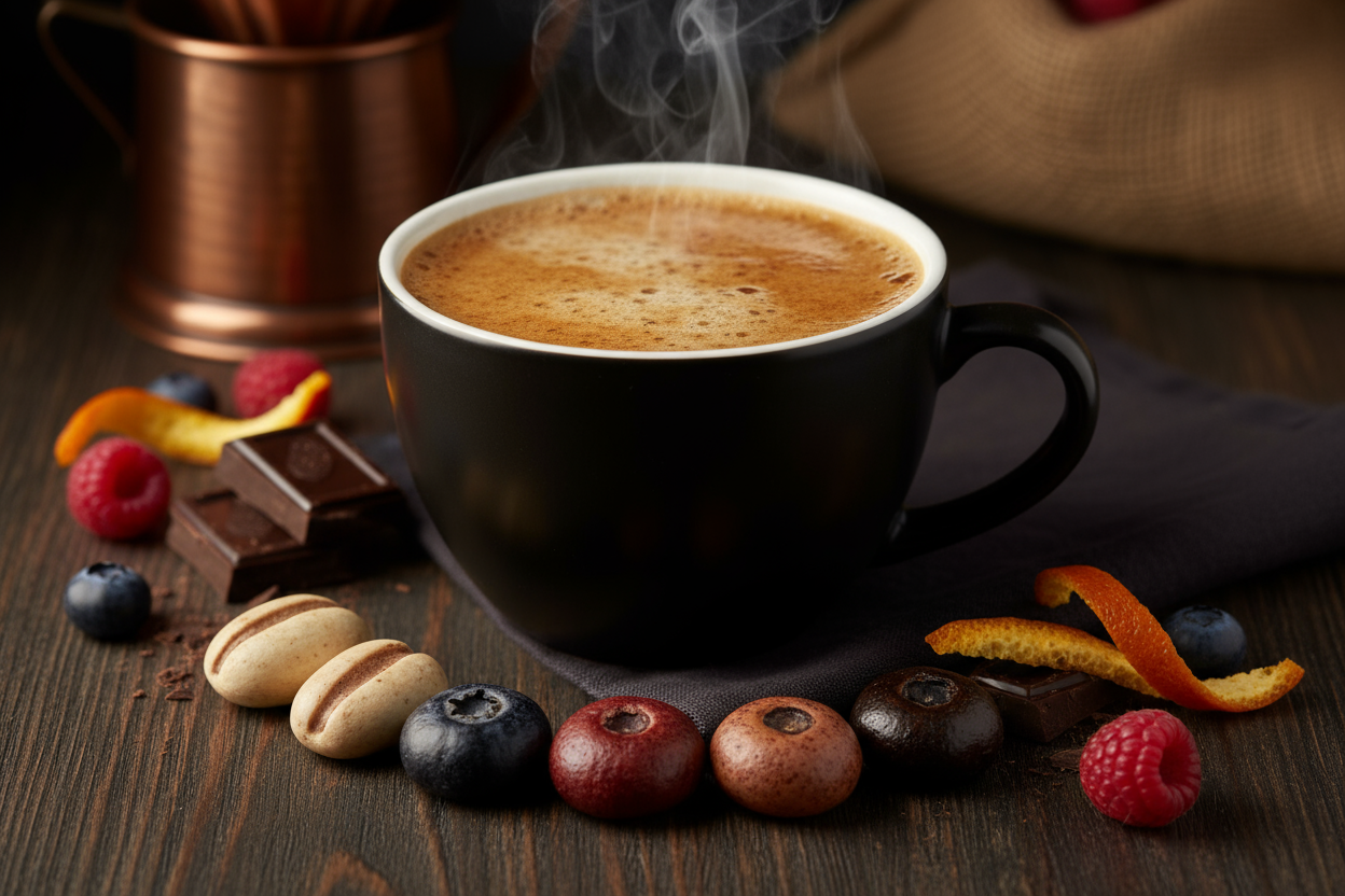 This dark roast combines six premium beans from around the world, creating a cup that’s complex, rich, and endlessly smooth. Freshly roasted and shipped the same day, it holds onto every layer of flavor — from deep cocoa to bright fruit notes. A bold, balanced coffee that keeps you coming back.